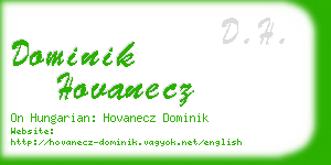 dominik hovanecz business card